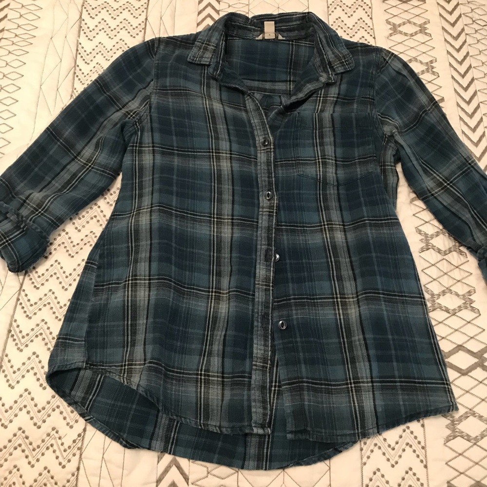 CATO XS Blue Plaid Shirt